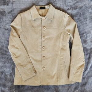 Vintage Spiegel 100% Leather Jacket Women Tan Size SMALL, Lined, Pockets,